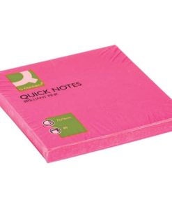 Haftnotiz Q-Connect 76×76 mm Neonpink, 80 Blatt