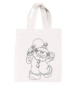 Baumwoll-Tasche mit Clown zum Bemalen