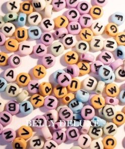Buchstabenperlen rund, 6 mm ø gemischt
