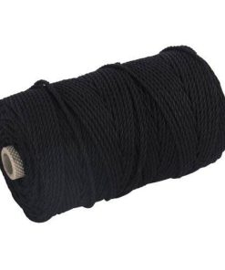 Makramee Garn gedreht, 3,7 mm, 140 m, schwarz