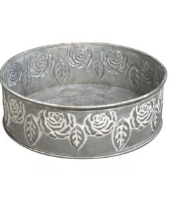 Metallschale mit Rosenmuster