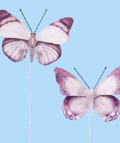 2 Papier Schmetterlinge, 6 cm, lila