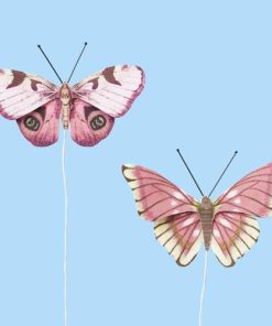 2 Papier Schmetterlinge, 6 cm, rosa