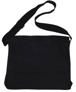 Schultertasche mit verstellbarem Riemen, schwarz